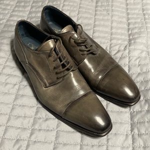 Mens Stefano Brauchios Italian Grey Dress shoes with Blue Sole